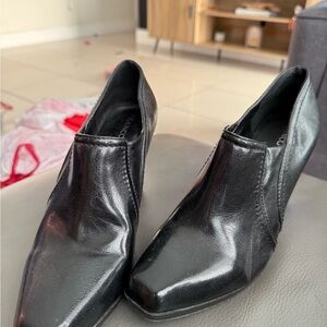 Franco Sarto Black Leather Heels